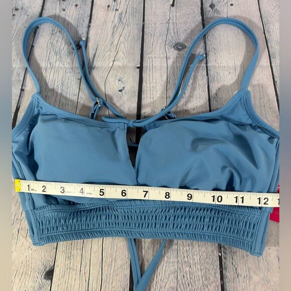 NWT Blue Xhilaration Vacation Beach Coastal Classic Minimalist Bikini Swimsuit L - Picture 7 of 16